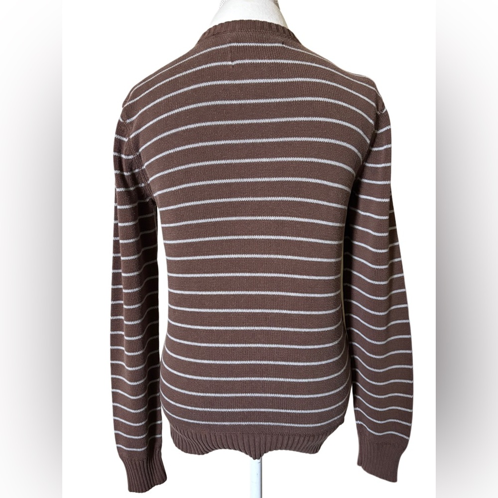 Aeropostale Brown Striped Crewneck Sweater Size Small - Picture 2 of 8